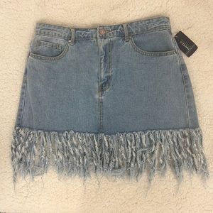 Forever 21 Frayed Fringe Hem Skirt